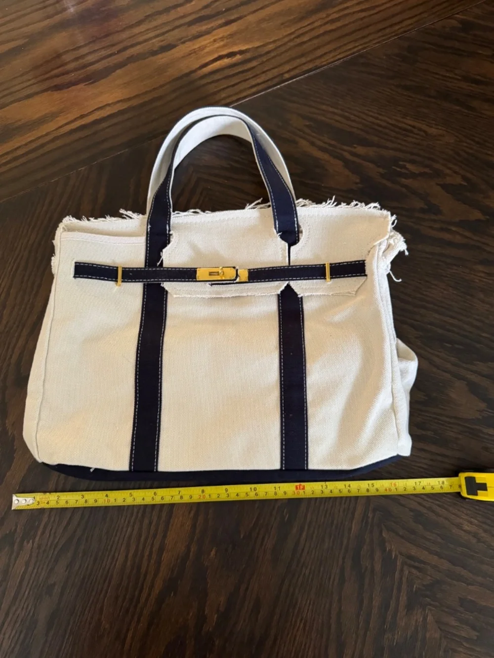 Navy blue trim Boatkin canvas bag